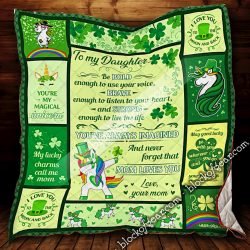 Mom To Daughter, Unicorn, St. Patrick’s Day, Irish Quilt Geembi™