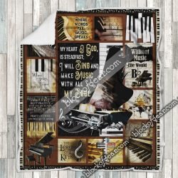 I Will Sing And Make Music With All My Soul, Piano  Sofa Throw Blanket  Geembi™