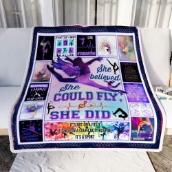 She Believed She Could Fly Gymnastics Sofa Throw Blanket Geembi™