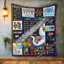 Always Remember You Are Awesome Unique Talented Important Special Mysterious, Autism Quilt Blanket Geembi™