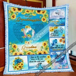 Grandma To Granddaughter - I Love You - Dolphin Quilt Blanket SLB50