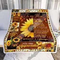 To My Mom, Butterfly Sunflower Sofa Throw Blanket THN1888 Geembi™