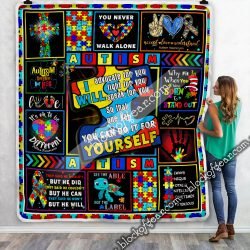 Autism Support. You Never Walk Alone Sofa Throw Blanket Geembi™