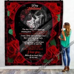 To My Husband Couple Skull Quilt Blanket QNK80 Geembi™
