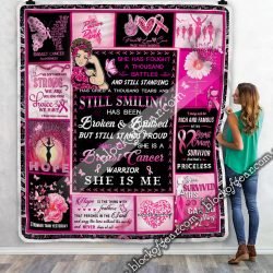 She Is A Breast Cancer Warrior -  She Is Me   Sofa Throw Blanket   Geembi™