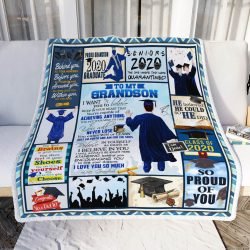 Proud Grandson 2020 Graduate. Senior 2020 Sofa Throw Blanket Geembi™