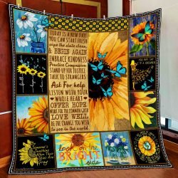 Today Is A New Day Sunflower Quilt Blanket Geembi™