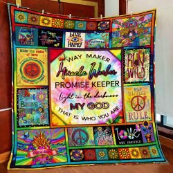 Way Maker Miracle Worker Promise Keeper Light In The Darkness, Hippie Quilt Blanket Geembi™