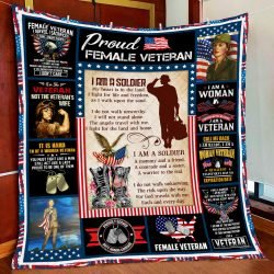I Am A Soldier - Female Veteran  Quilt Blanket Geembi™