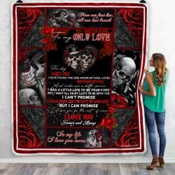 To My Only Love, From Our First Kiss Till Our Last Breath, Skull Sofa Throw Blanket Geembi™