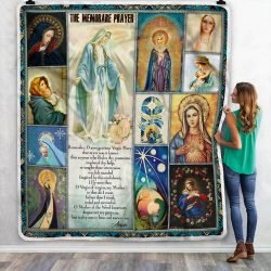 Memorare Prayer Mother Mary Sofa Throw Blanket Geembi™