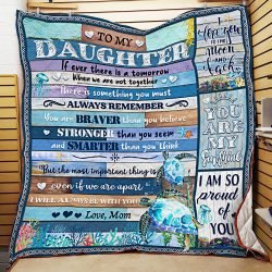 To My Daughter, I Will Always Be With You, Love Mom, Turtle Quilt Blanket Geembi™