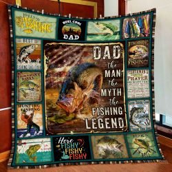 Dad. The Man, The Myth, The Fishing Legend Quilt Blanket Geembi™