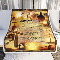 Remember Me. God Jesus Christian Cross Sofa Throw Blanket Geembi™