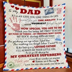 To My Dad. I Will Always Be Your Little Girl Quilt Blanket Geembi™