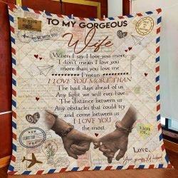 To My Wife, I Love You Letter Quilt Blanket Geembi™