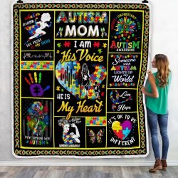 I Am His Voice, He Is My Heart, Autism Sofa Throw Blanket Geembi™