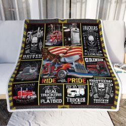 Ride With Pride Truck Driver Sofa Throw Blanket  Geembi™