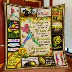 Be Strong When You Are Weak, Softball Quilt Blanket Geembi™