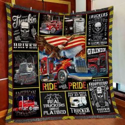 Ride With Pride Truck Driver Quilt Blanket  Geembi™
