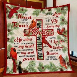 Cardinal Christian Cross. I Am Always With You Quilt Blanket Geembi™