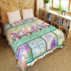 October God Says You Are Unicorn Quilt Blanket Geembi™