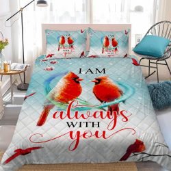 I Am Always With You Red Cardinals Quilt Bedding Set Geembi™