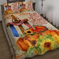Fall For Jesus He Never Leaves Quilt Bedding Set Geembi™