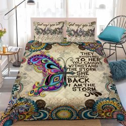 Butterfly. God Says You Are Quilt Bedding Set Geembi™