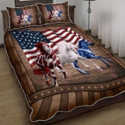 American Running Horses Quilt Bedding Set Geembi™