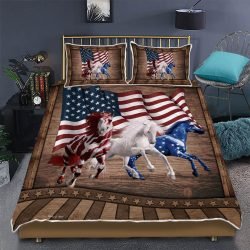 American Running Horses Quilt Bedding Set Geembi™
