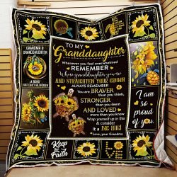 Grandma To Granddaughter, Sunflower Turtle Quilt Blanket  Geembi™