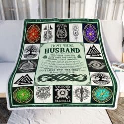 To My Viking Husband, I Love You The Most, Love Your Wife Sofa Throw Blanket Geembi™
