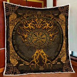 As The Universe, So The Soul, Tree Of Life Viking Quilt Blanket Geembi™