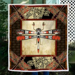 Dragonfly Sofa Throw Blanket Haida Dragonfly Native American QNK801Bv7