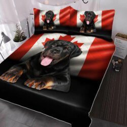 Rottweiler Quilt Bedding Set Dog Lover Canadian Flag QNN557QSv3