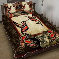 Hummingbird Quilt Bedding Set Haida Tribal Native American QNK801QSv4