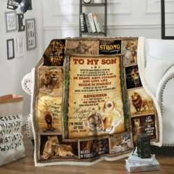 To My Son Sofa Throw Blanket Remember You Mean The World To Me Lion Sofa Blanket LHA1689B Geembi™
