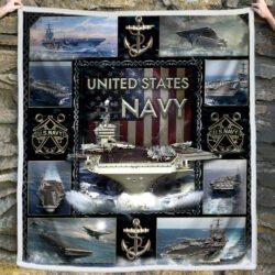 US Navy Sofa Throw Blanket Aircraft Carrier ANL108B