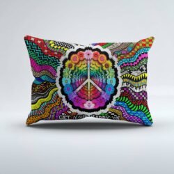 Peace Pillowcase Geembi™ Colorful Peace Sign Hippie Pillowcase