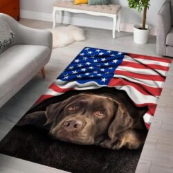Chocolate Labrador Retriever. American Patriot Rug THH3430R