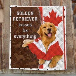 Golden Retriever Quilt Blanket Dog Kisses Fix Everything ANT223Q