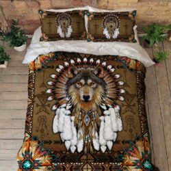 Native American Wolf Spirit Quilt Bedding Set THB2937QS