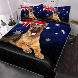 German Shepherd Quilt Bedding Set German Shepherd Australian Flag QNN576QS