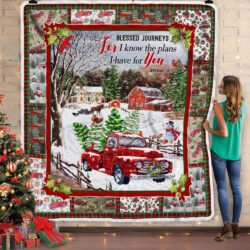 Red Truck. Blessed Journeys Christmas Sofa Throw Blanket Geembi™