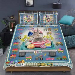 Easter Bunny In The Truck Quilt Bedding Set Geembi™