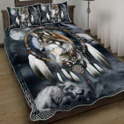 Native Wolf Geembi™ Gray Native American Wolf Quilt Bedding Set