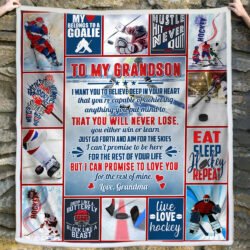 To My Grandson Ice Hockey Sofa Throw Blanket MBH203B