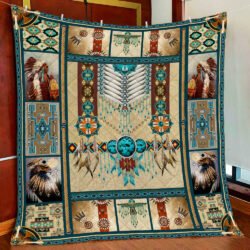 Blue Native American Blanket Geembi™ Native American Pattern Quilt Blanket