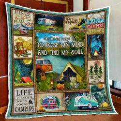 And Into The Forest I Go To Lose My Mind And Find My Soul, Camping Quilt Blanket Geembi™